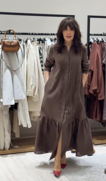 Lapel Splicing Casual Style Shirt Dress