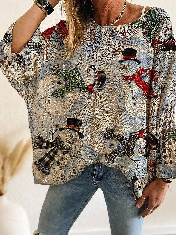 Women's Soft Crocheted Sweater