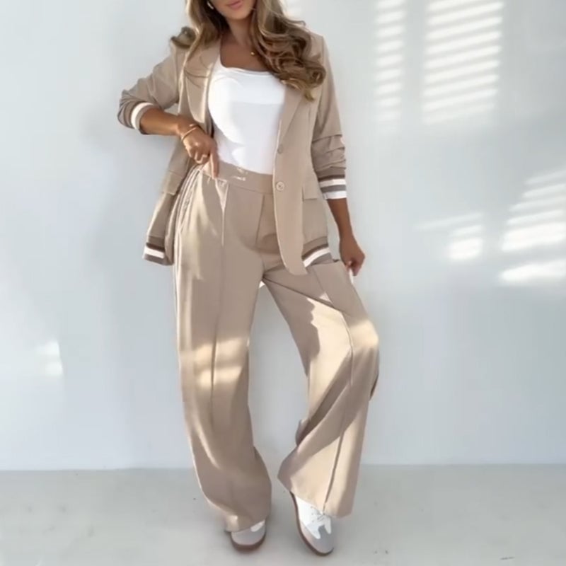 Women's Casual Beige 2-Piece Set