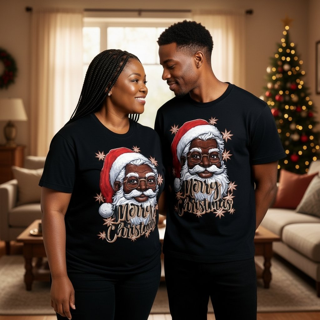 🎄 African American Santa Christmas T-Shirt