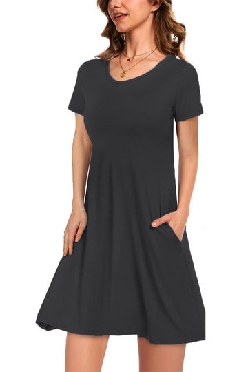Women's Casual T-Shirt Dress with Pockets