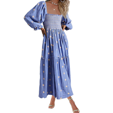 Women's Casual Embroidered Maxi Dress