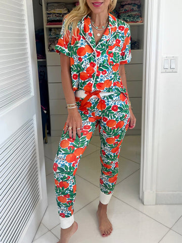 2025 Casual Printed Button Pajama Set