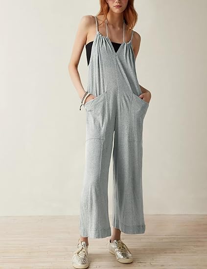 Women’s Casual Jumpsuits  Loose Adjustable Romper  with big Pockets