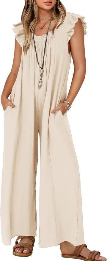 Casual Sleeveless Oversized Wide Leg Jumpsuit