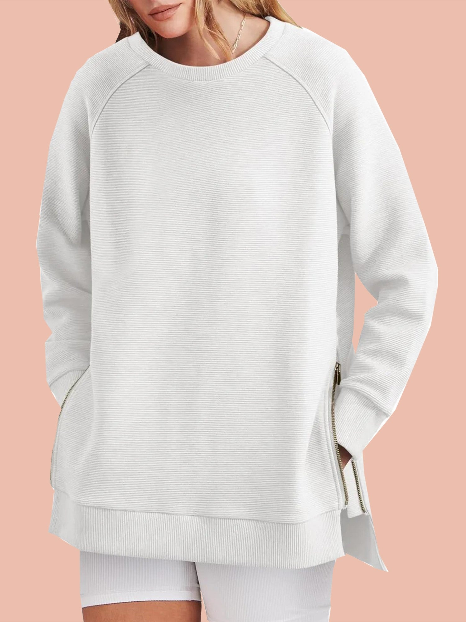 Women's Side Zipper Oversized Sweatshirt