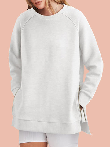 Women's Side Zipper Oversized Sweatshirt