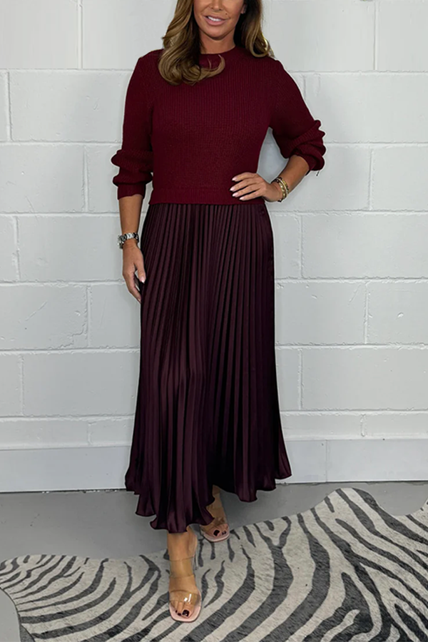 Long Sleeve Jumper & Pleated Bottom Dress