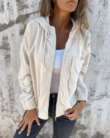 Women's Casual Lapel Hooded Jacket