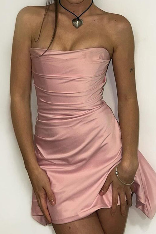 Strapless Satin Corset Dress