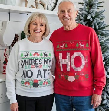 Funny Couples Christmas Sweatshirt Set