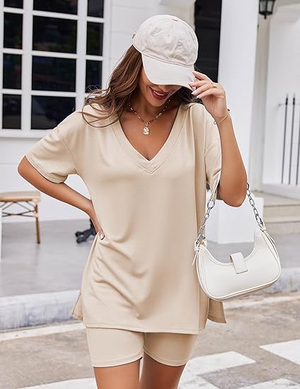 Tshirt Oversized Short Sleeve Tracksuit Beach Cover Up Shorts Set
