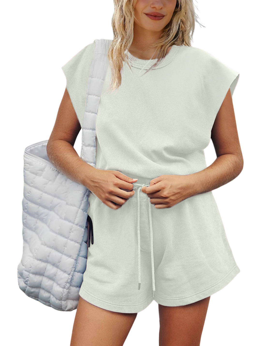 Womens Active Romper Casual Sleeveless Shortsie One Piece