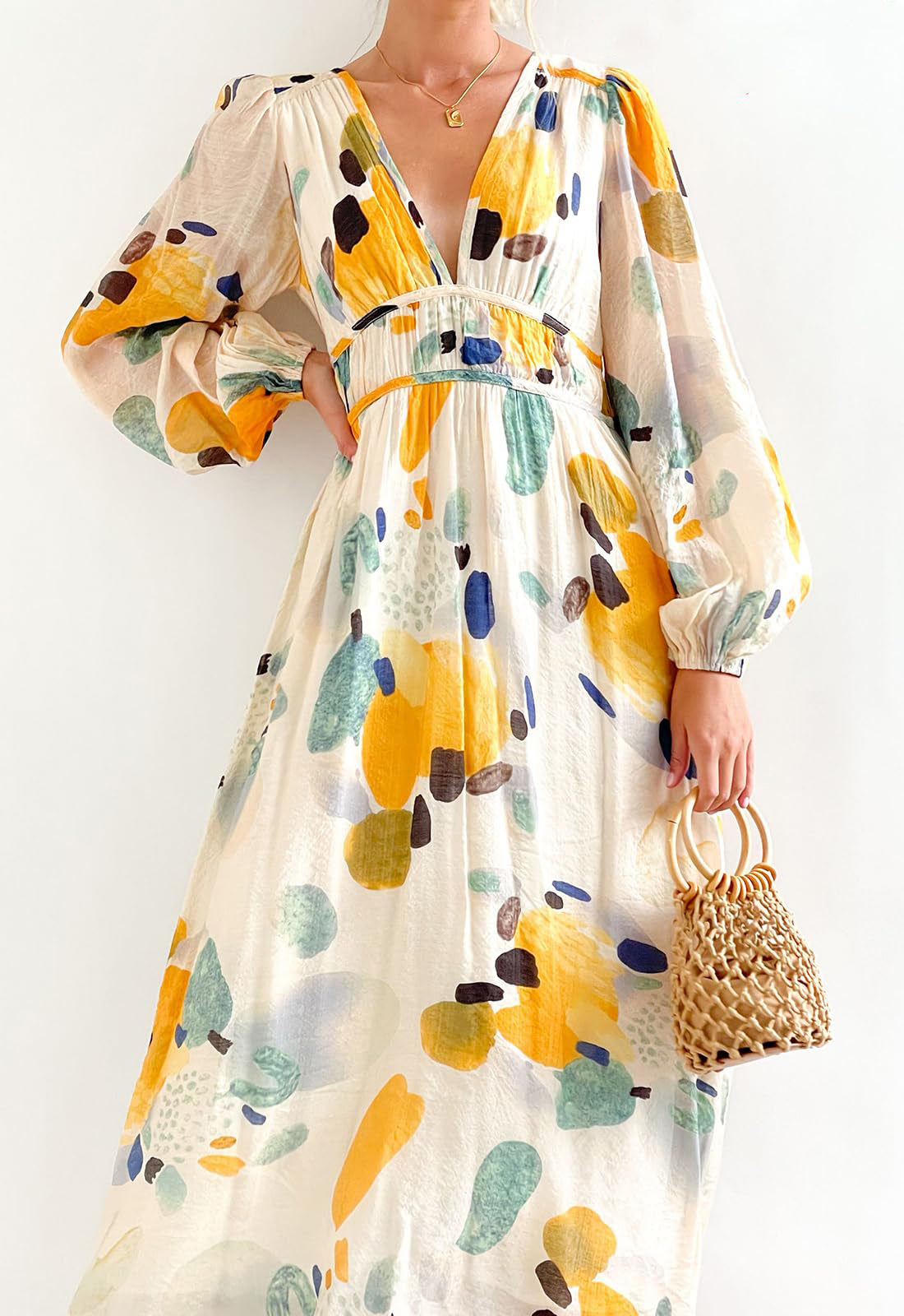 Women's Boho Floral Maxi Dress Casual Long Dress