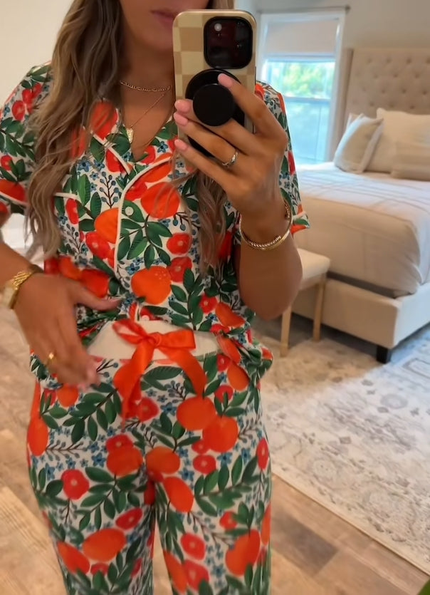 2025 Casual Printed Button Pajama Set