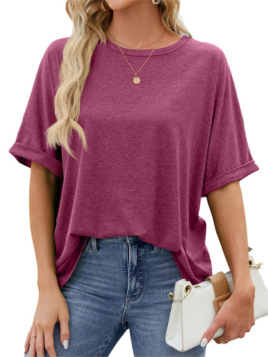 Women's Oversized Basic Crew Neck Casual T-Shirt