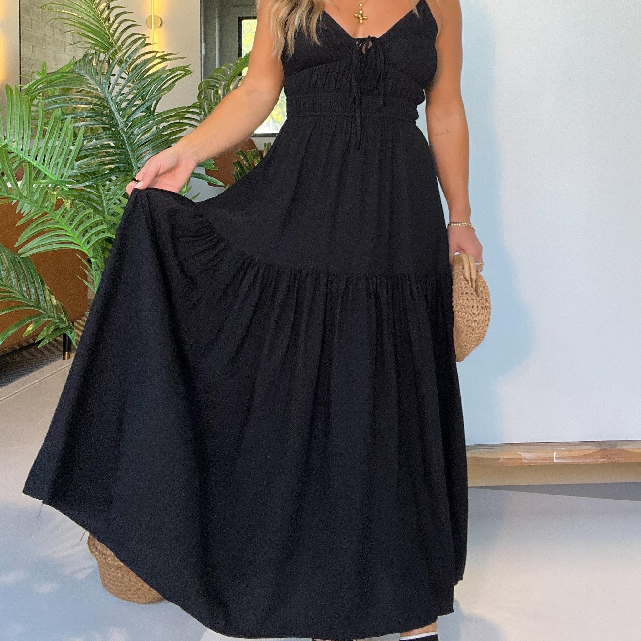 Women's Elegant Front Tie Midi Dress
