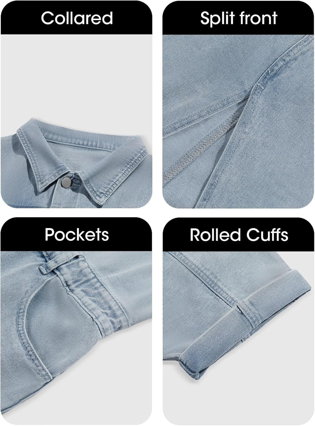 Womens Denim Maxi Casual Dress