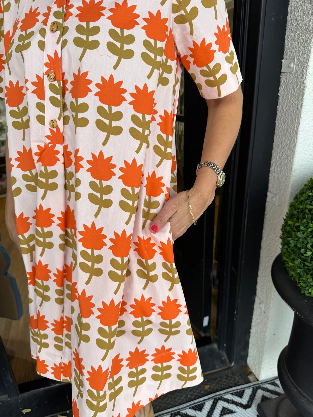 Women's Casual Blooming Tulips Print Dress