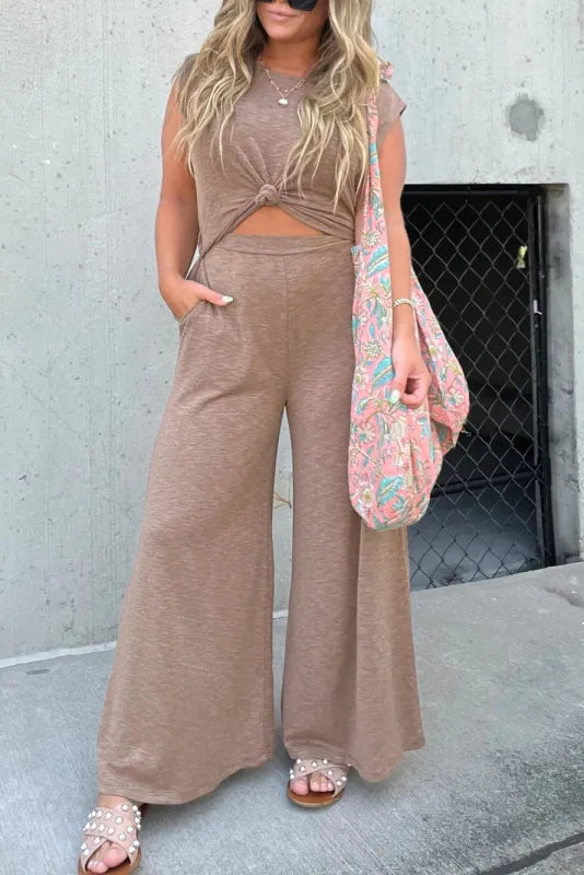 Comfortable Casual Vest Wide-leg Pants Jumpsuit