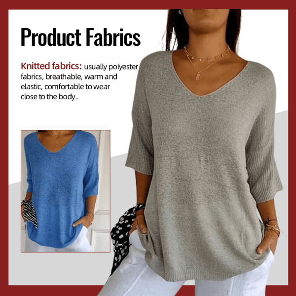 🔥Spring Sale 49% OFF - Solid V-neck knitted top