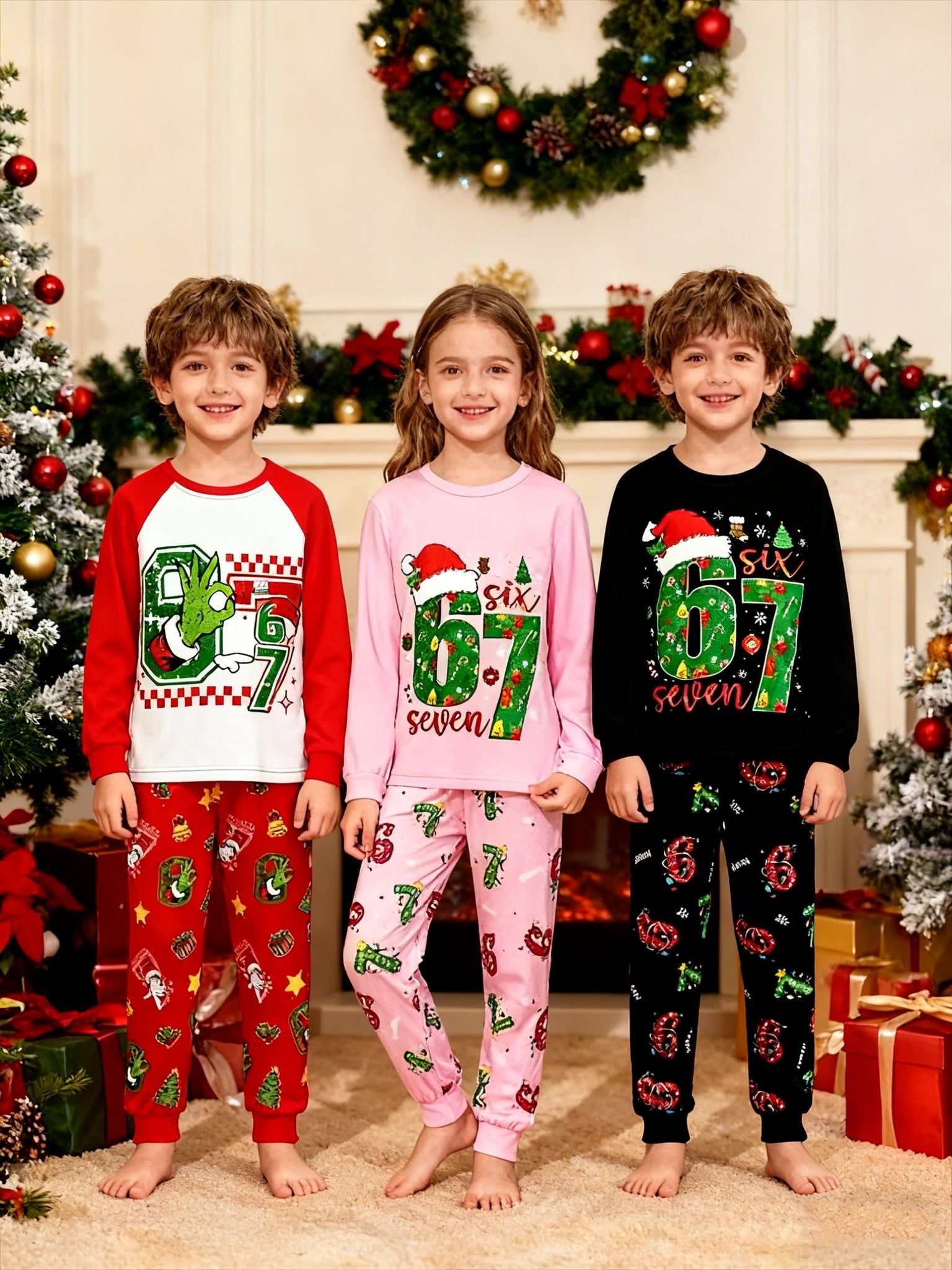 The Viral 67 Christmas Kids Pajama Set