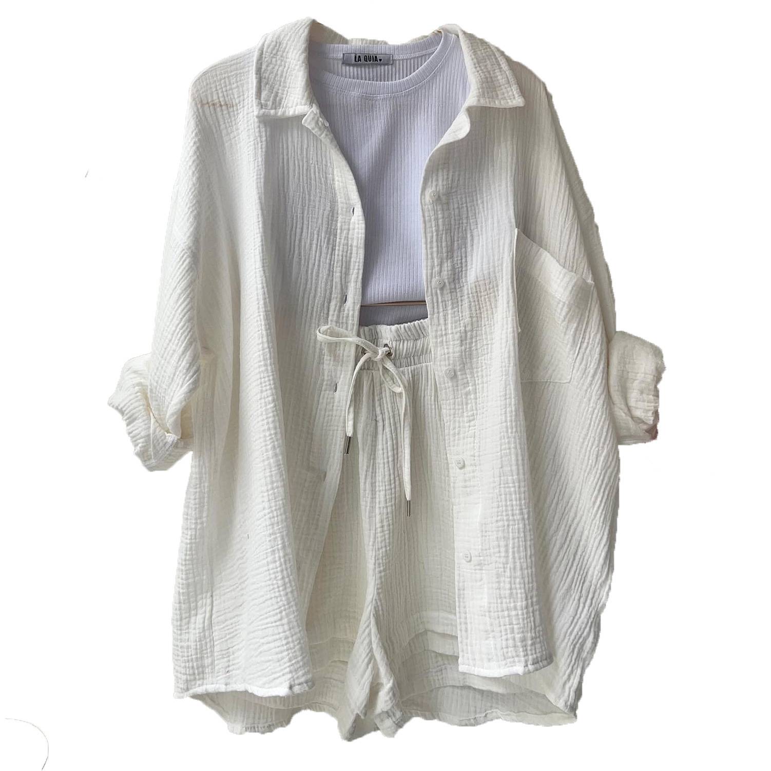Two-Piece Long-Sleeved Shirt Women's Casual Suit