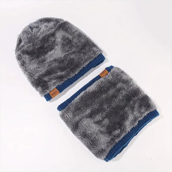 4-Piece Winter Warm Set – Fleece-Lined Knit Hat with Earflaps, Scarf, Gloves & Socks