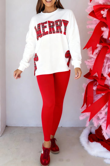 Christmas Plaid Letter Sweatshirt