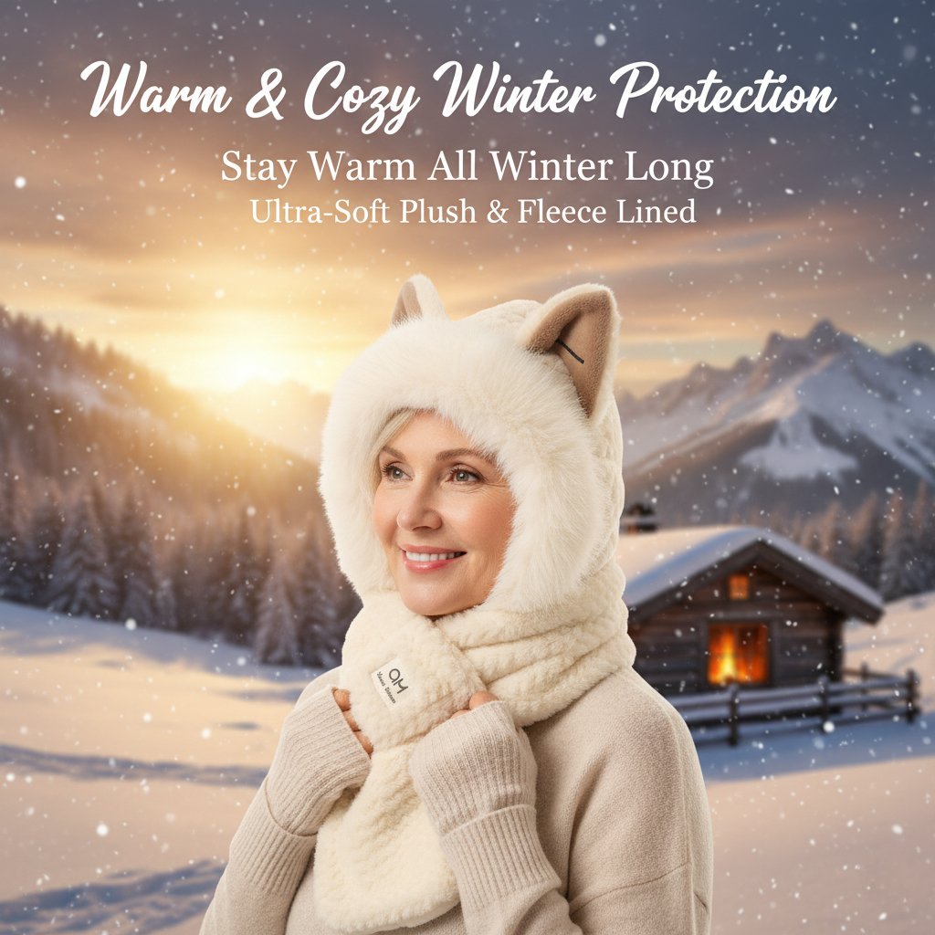 Ultra-Plush Fleece Fox Ear Hat | Cute Winter Comfort