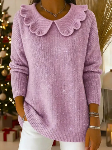 Women's Solid Color Long Sleeve Sweater