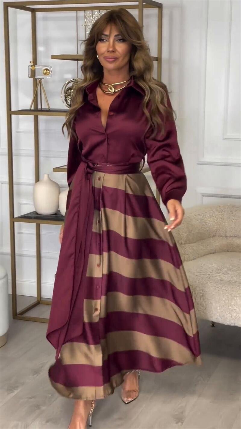 Elegant Print Patchwork Dress