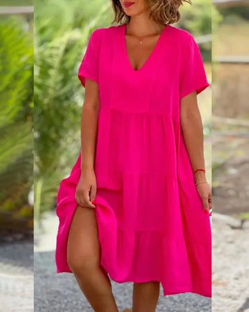 2025 Blunt Color Swing Casual Skirt Dress