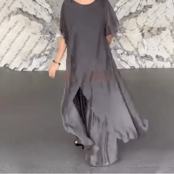 Women's irregular top and loose pants set(Top + Pants)