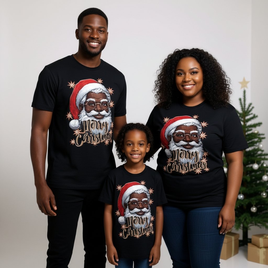 🎄 African American Santa Christmas T-Shirt
