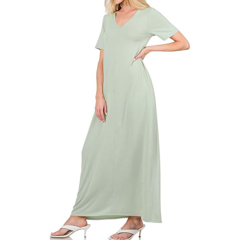 Women's  Summer Casual Long Relaxed Loose T-Shirt Maxi Dress