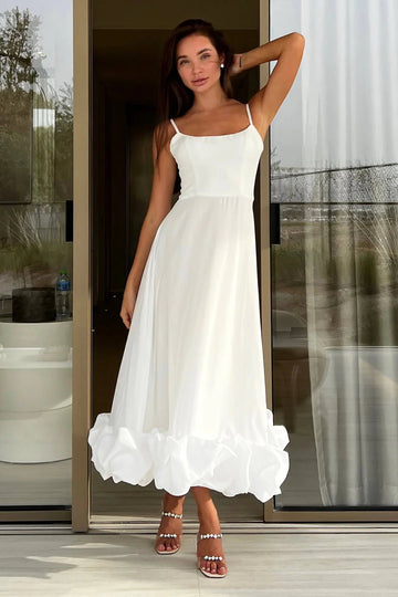 Fashion Halter Big Swing Three-Dimensional Flower A-line Skirt