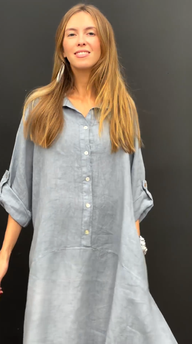 Summer Cotton and Linen blend Maxi Dress