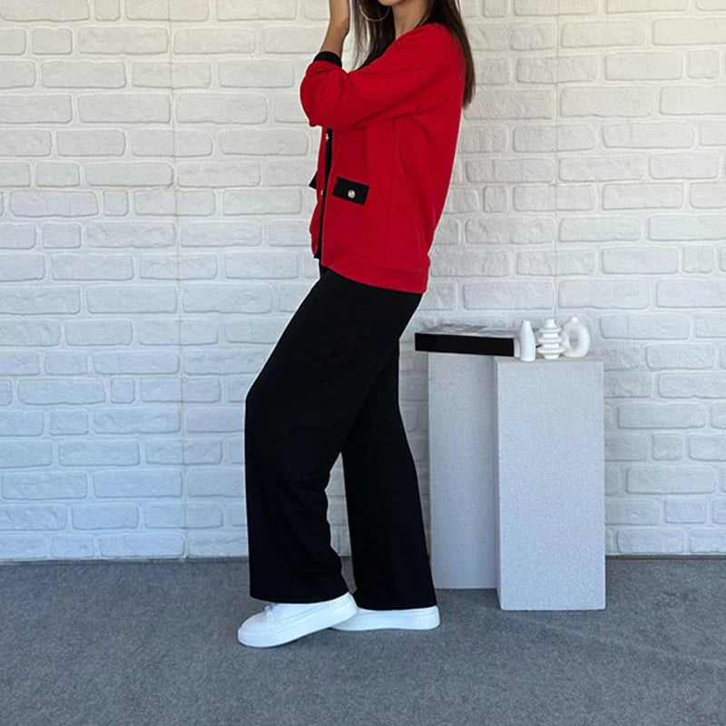 Women's Casual Color Block Two-Piece Set