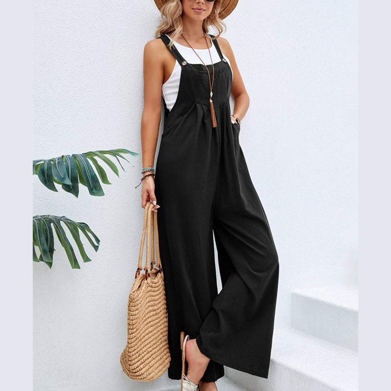 Solid Color Casual Strap Pants