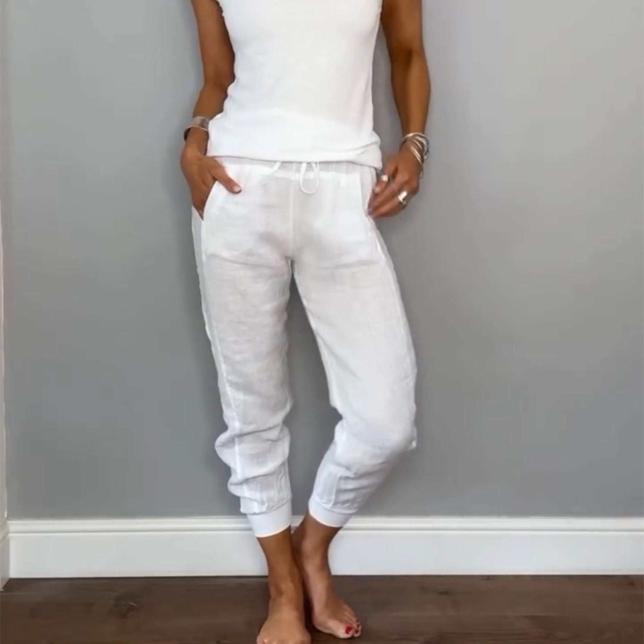 Women's Cotton and Linen Vest & Pants Set