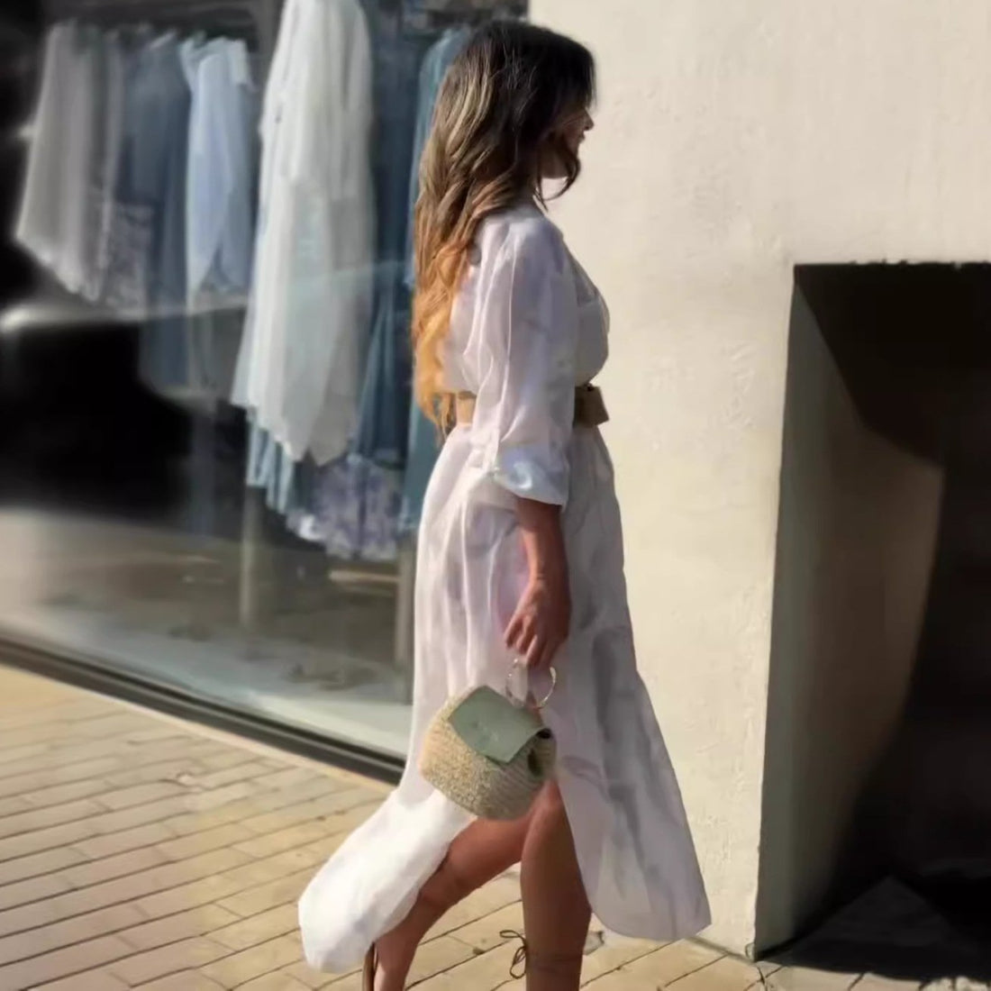 Fashion Printed Casual Shirt Dress