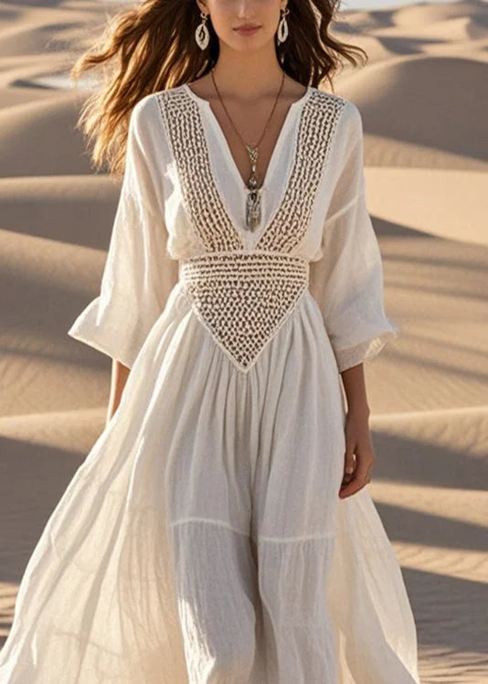 Hollow Out Extra Large Hem Maxi Dress