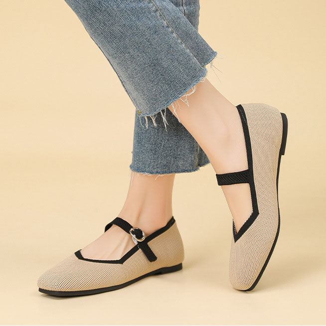 Women's Comfy Square Toe Mary Jane Ballet Flats