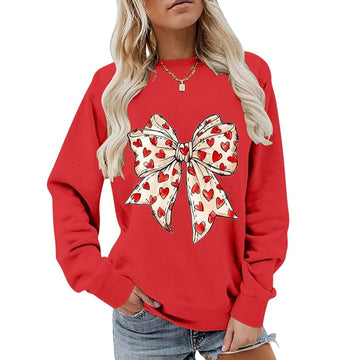 Valentines Day Heart Bow Sweatshirt