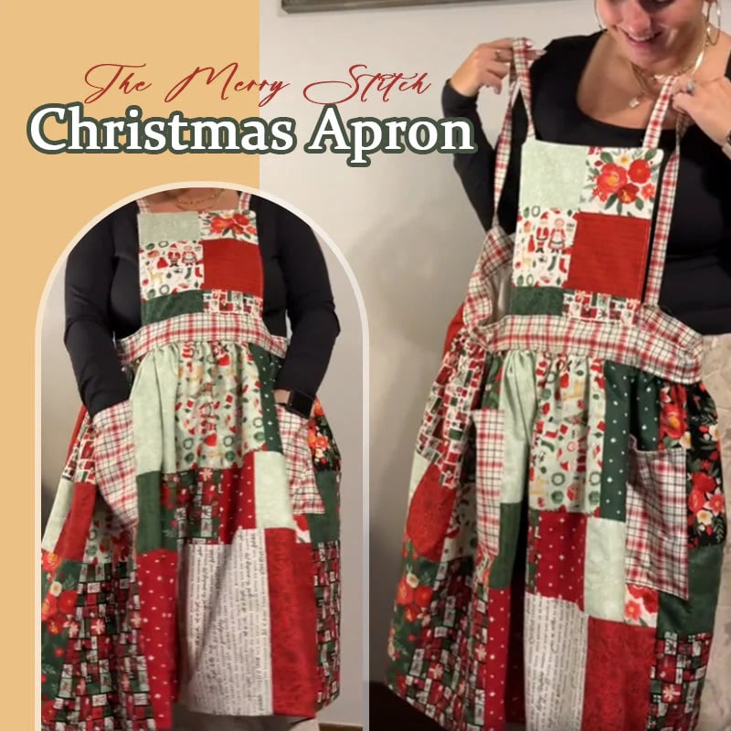 Crafted by Hand Embroidery- The Merry Stitch Christmas Apron