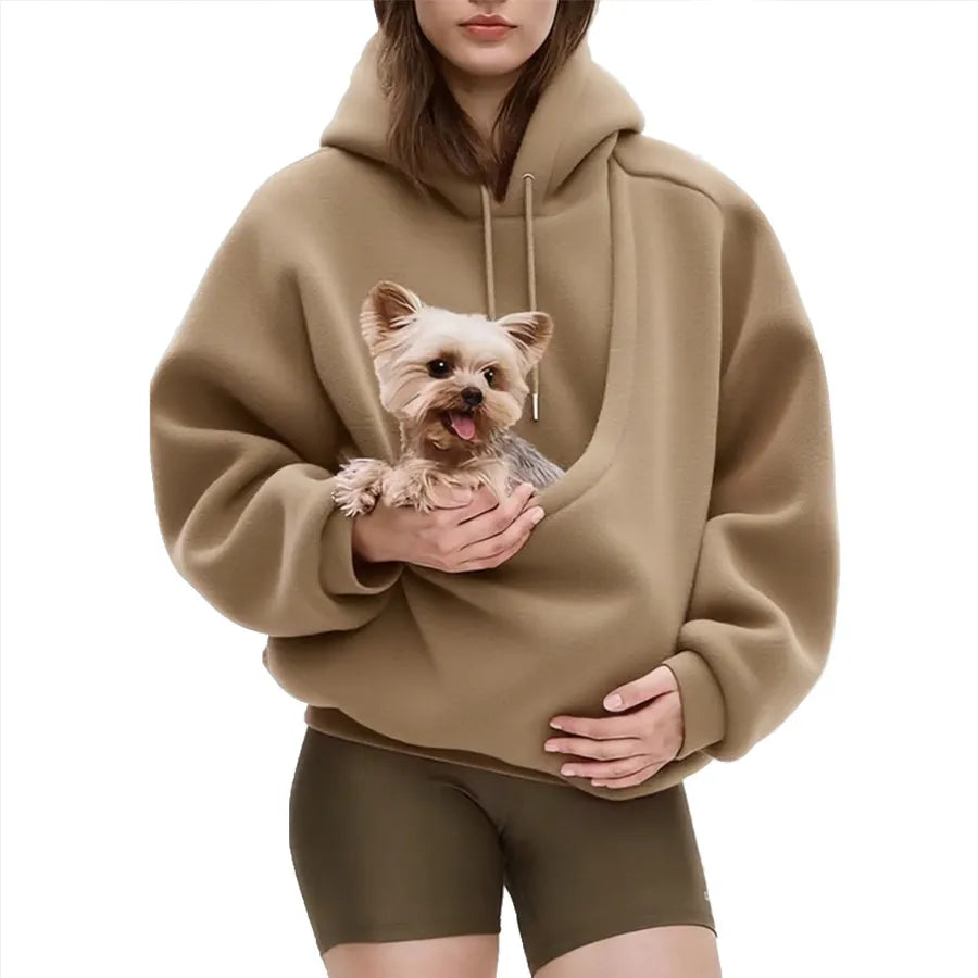 Cozy Pet Pocket Hoodie - Perfect for Casual Wear and Pet Lovers