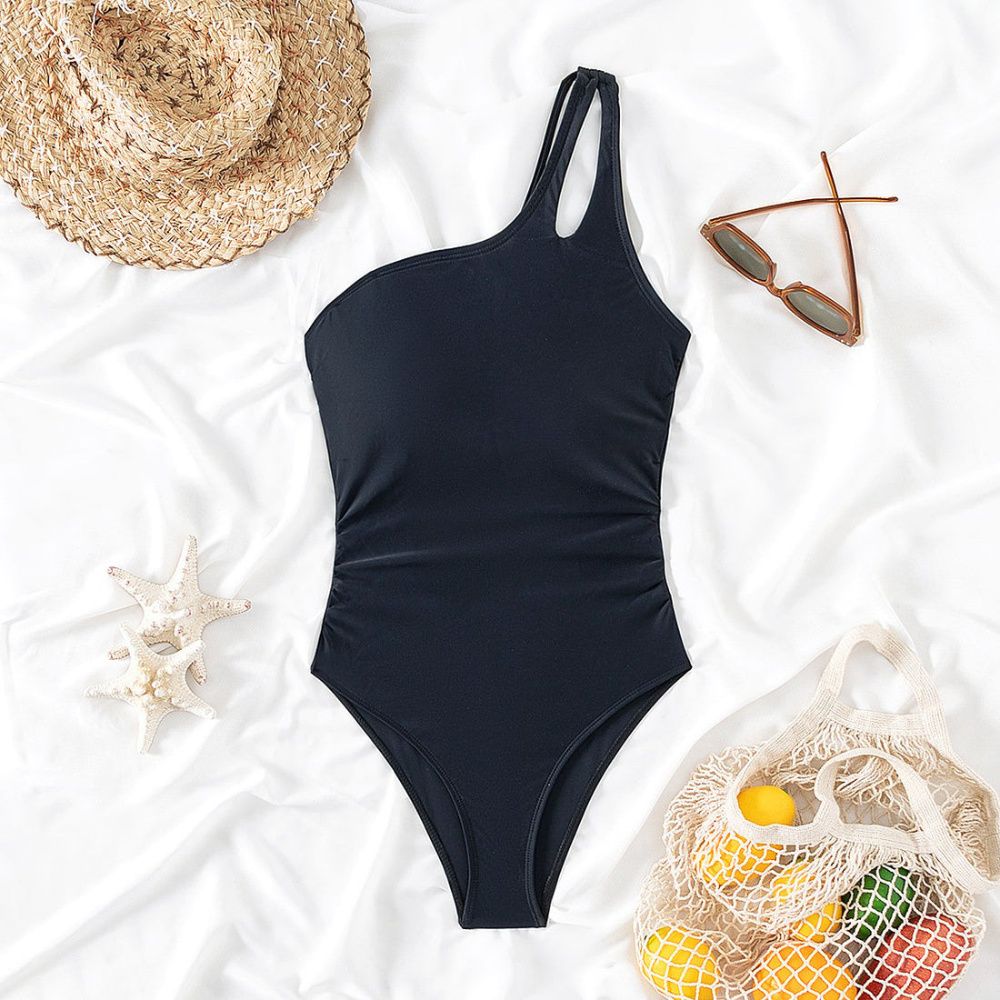 One Shoulder One Piece Swimsuit