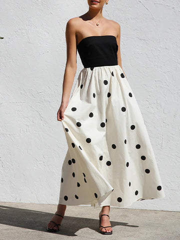 Polka Dot Print Wrap Dress