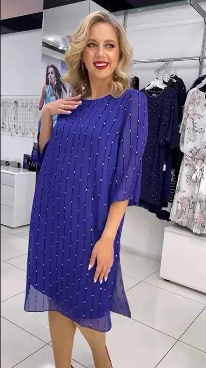 Slim Fit Crew Neck Printed Dress